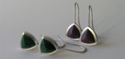 Rubin und Verdit , 925/- Silber 